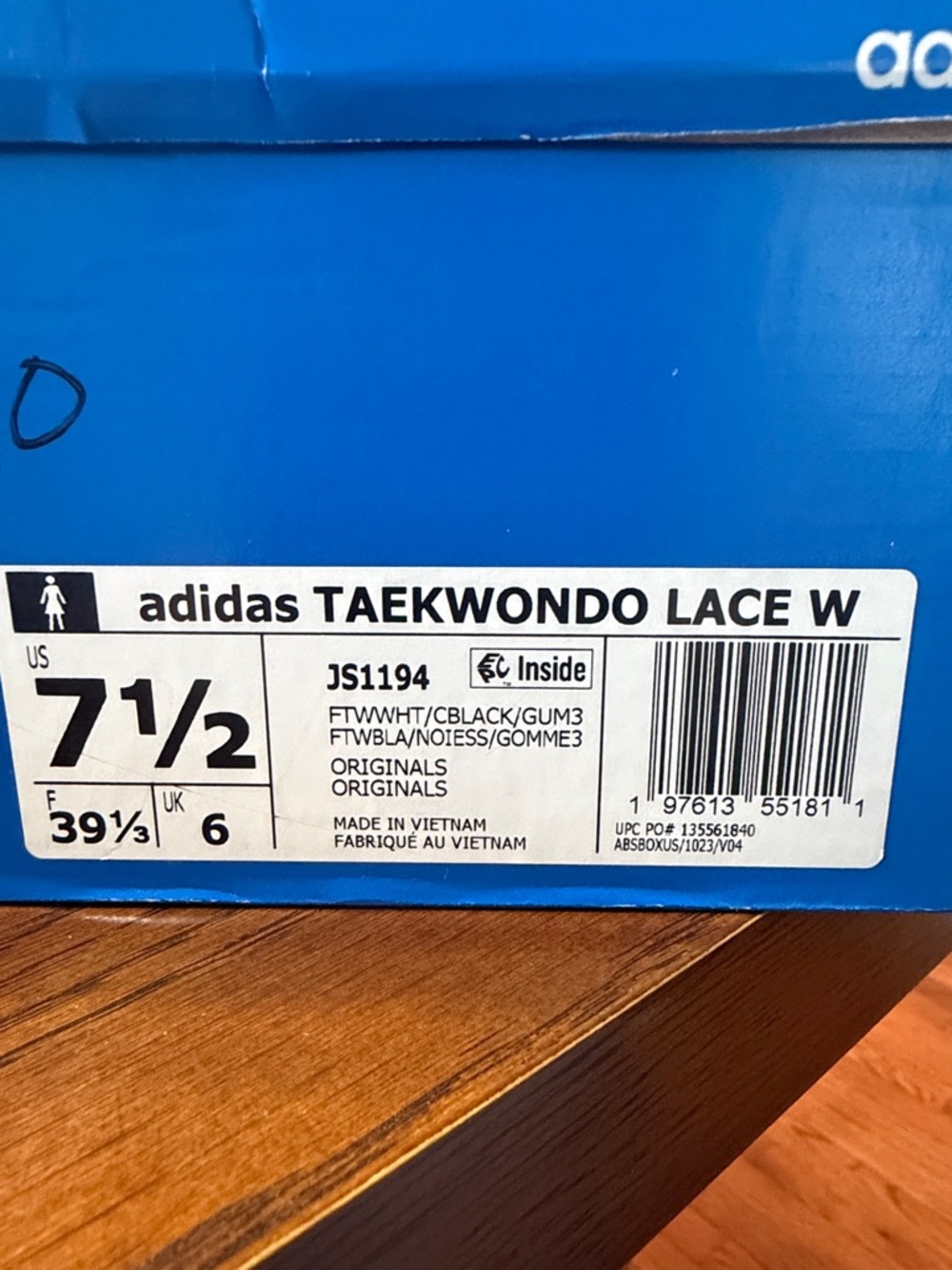 adidas White and Black Women's Sneakers with Gum Sole - Picture 4 of 6
